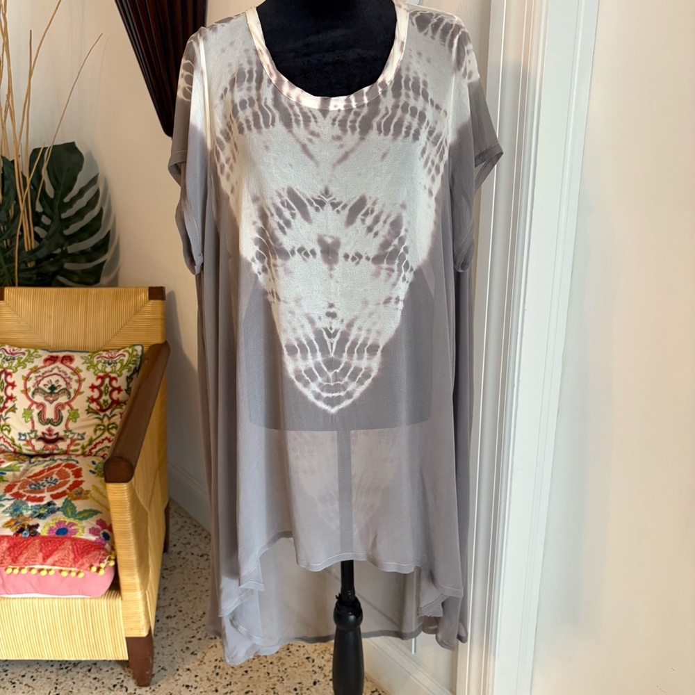 GYPSY 05 Made in Hollywood Silk Oversized Long Tie Dye Top! Gorgeous Bohemian. - Picture 5 of 14